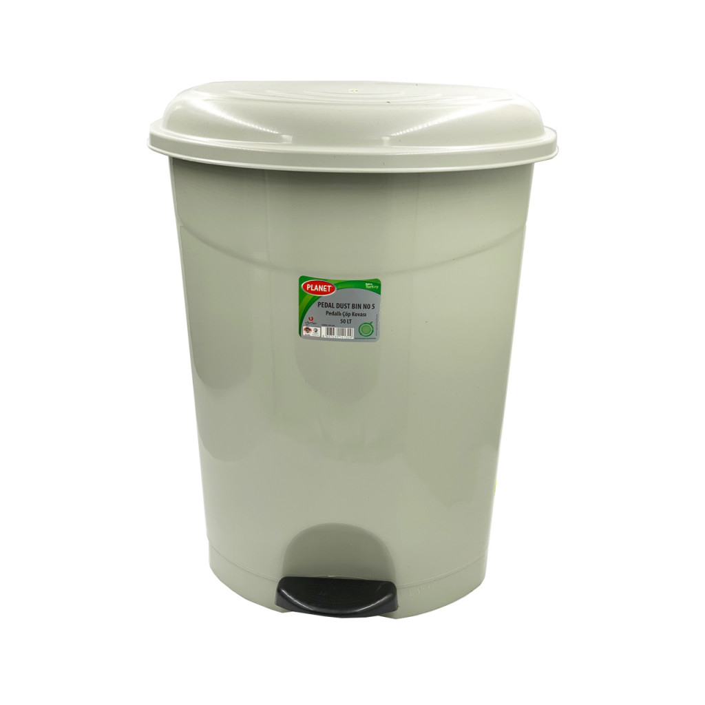Контейнер для сміття Planet Household №5 з педаллю сірий 50 л (10595) - изображение 2