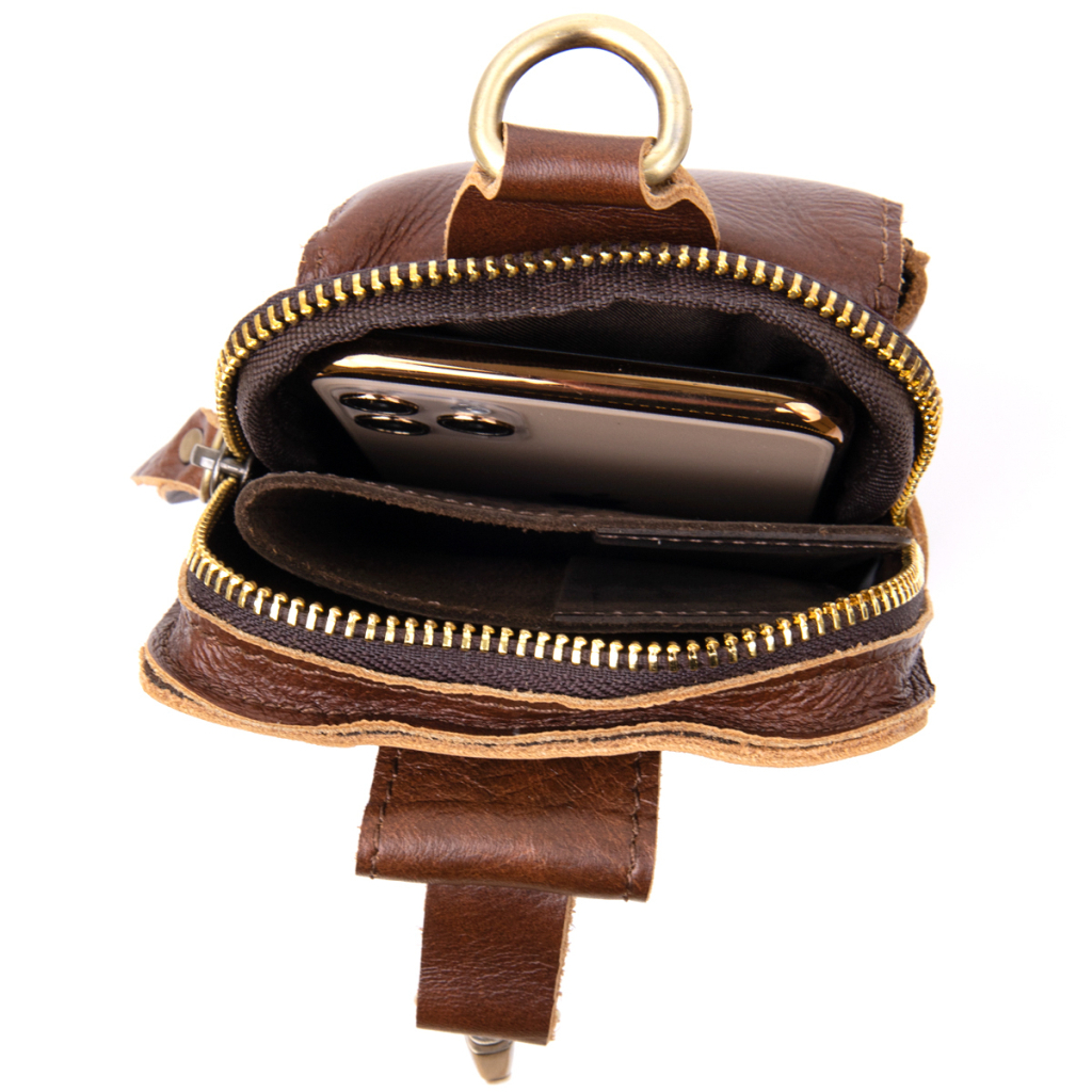 Сумка Vintage Поясна чоловіча Коричнева (20417) - зображення 3