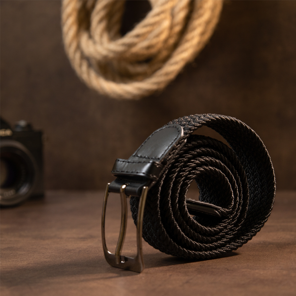 Ремінь Vintage Текстильний чоловічий Чорний (20525) - зображення 7