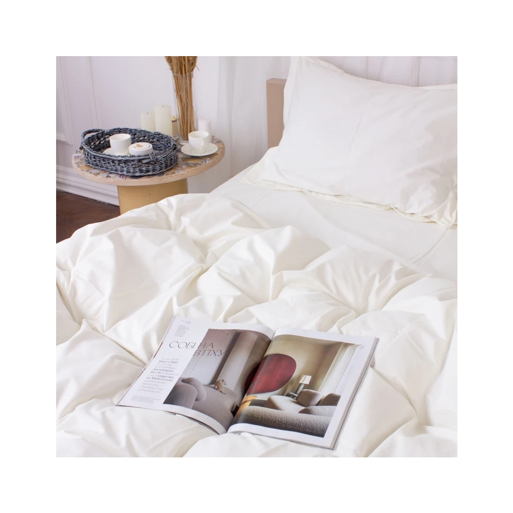 Постільна білизна MirSon Poplin Line 002 Milky White 110x140 (2200006277323) - изображение 3
