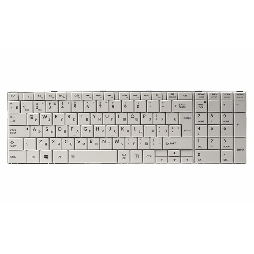 Клавіатура ноутбука PowerPlant TOSHIBA Satellite C850, C870 біла, біла рамка (KB311781) - зображення 1