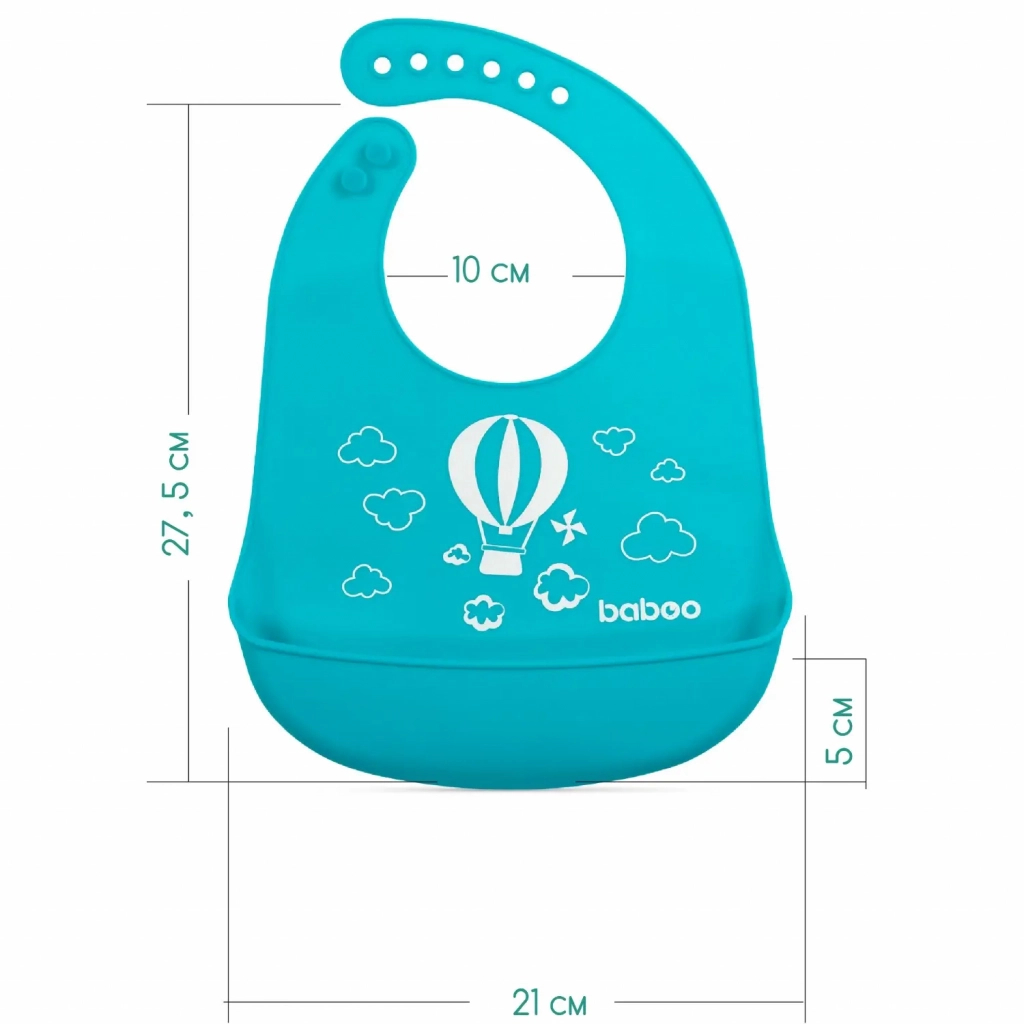 Слинявчик Baboo силіконовий нагрудник 4+ міс синій (11-007) - зображення 5