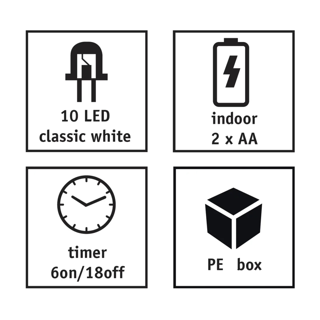 Гірлянда Luca Lighting Сніжинка, струна, 1,3 м, класична біла, 10 LED 2AA, таймер (8720967822874) - зображення 3