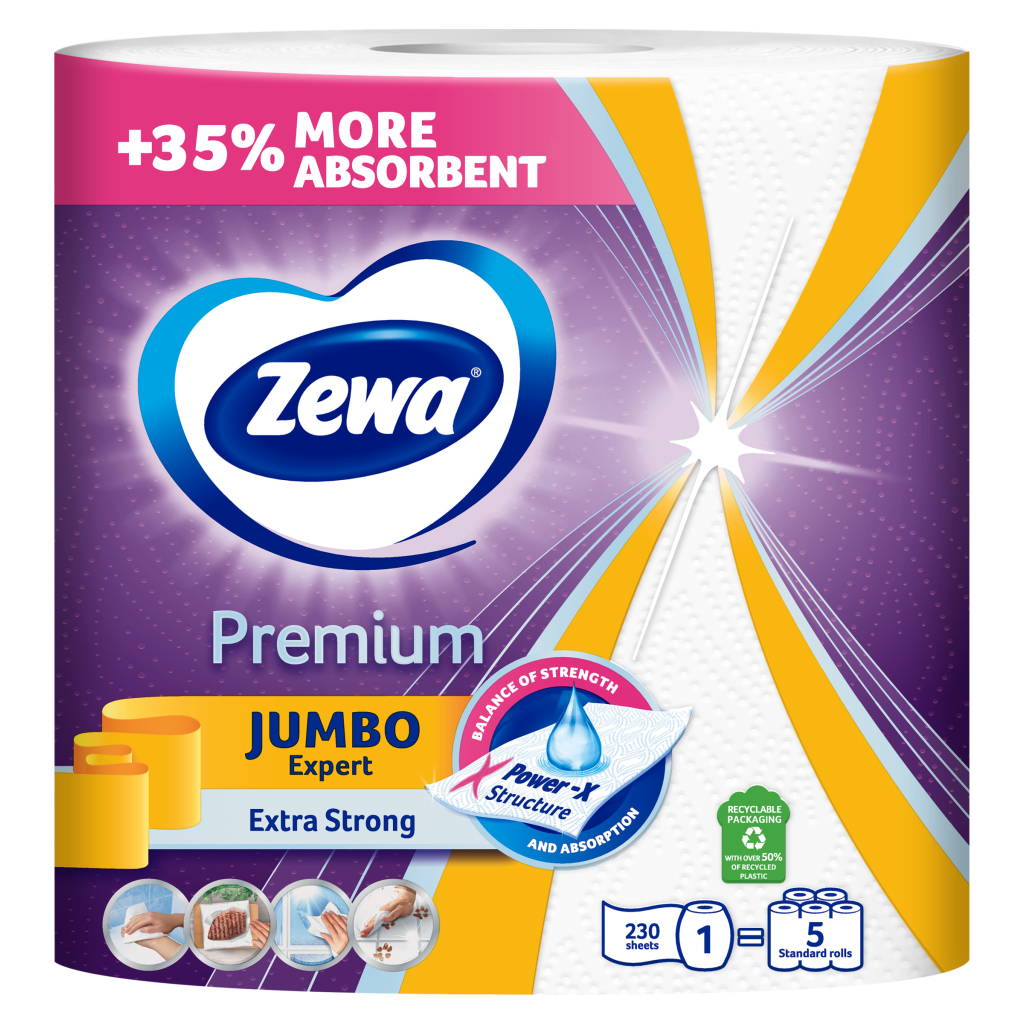 Паперові рушники Zewa Jumbo Premium 3 шари 1 рулон 230 відривів (7322541192017) - зображення 2