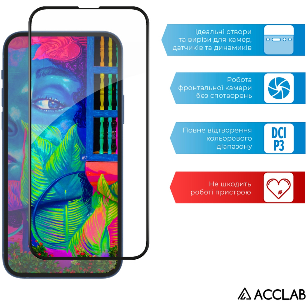 Скло захисне ACCLAB Full Glue ESD Apple Iphone 13/13 Pro Black (1283126542527) - зображення 5