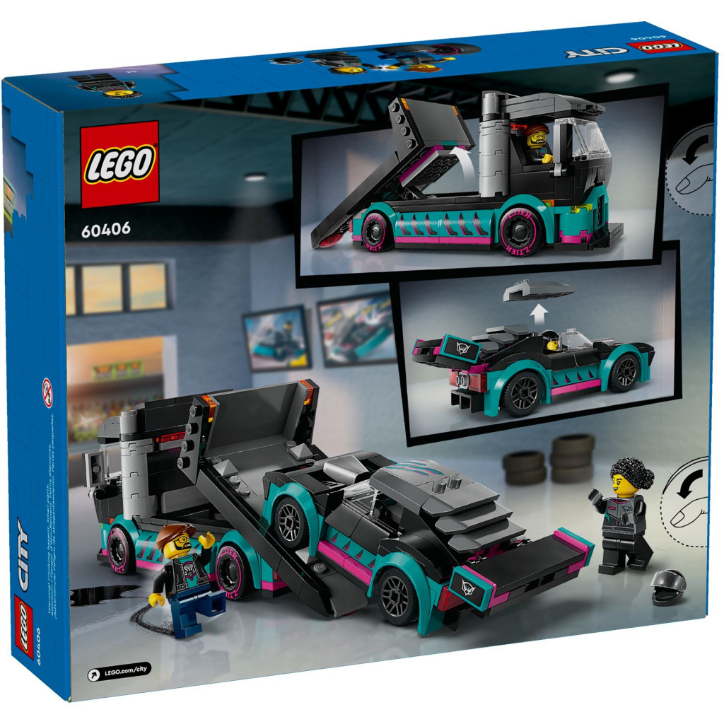 Конструктор LEGO City Автомобіль для перегонів й автовоз 328 деталей (60406) - зображення 8