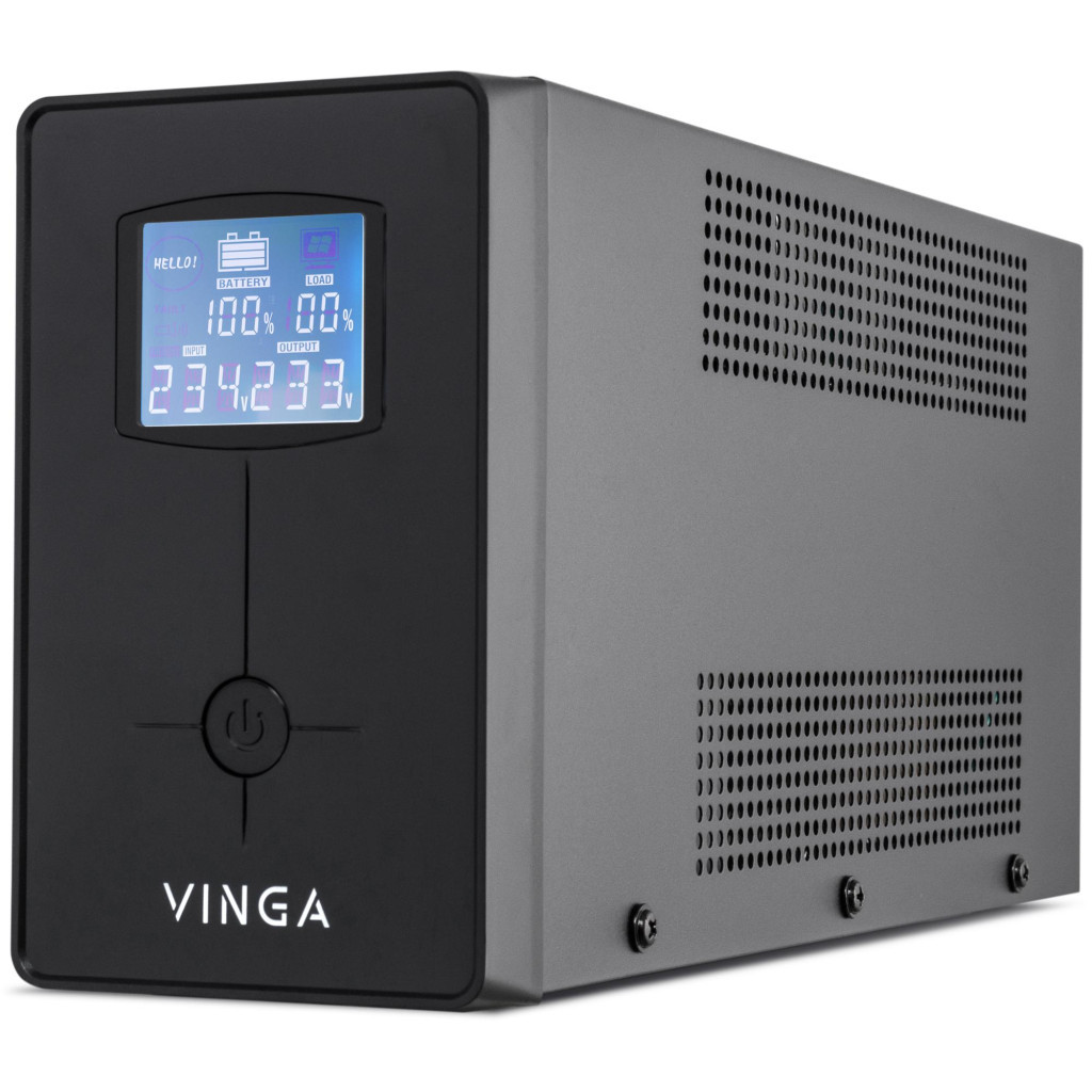 Пристрій безперебійного живлення Vinga LCD 1200VA metal case (VPC-1200M) - зображення 1