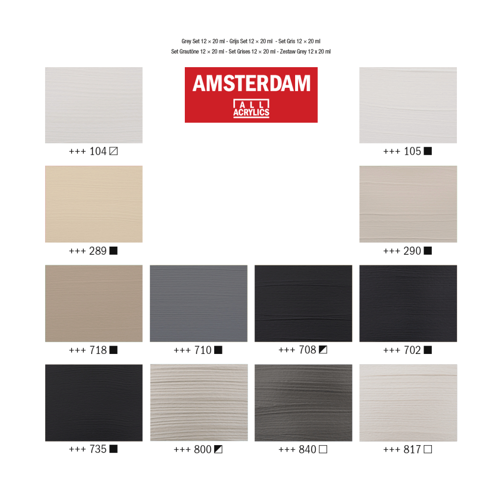 Акрилові фарби Royal Talens AMSTERDAM GREYS, 12*20 мл (8712079451172) - зображення 6