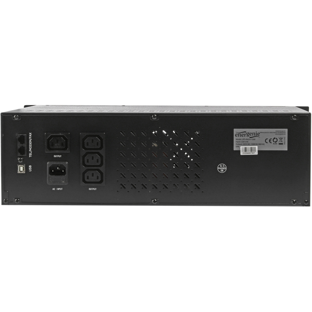 Пристрій безперебійного живлення EnerGenie UPS-RACK-1500 1500VA (UPS-RACK-1500) - зображення 2