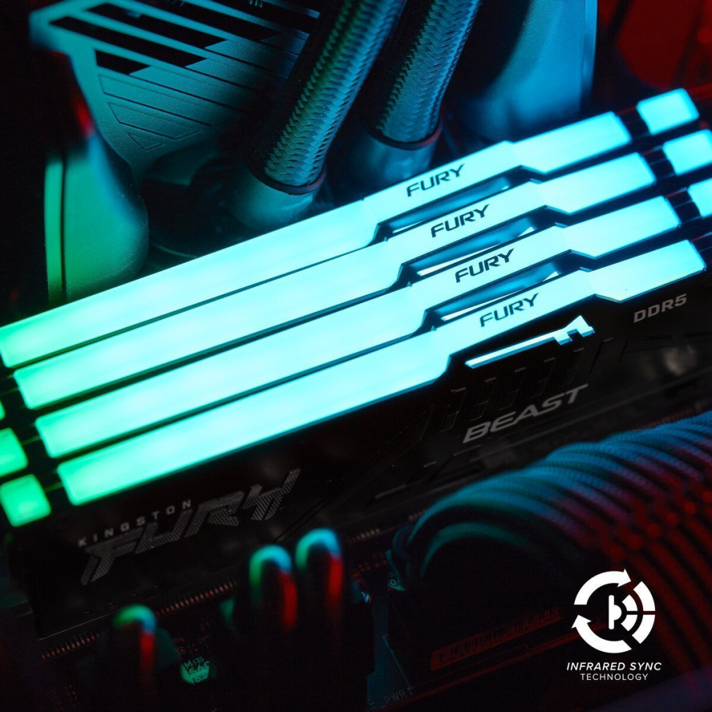 Модуль пам'яті для комп'ютера DDR5 32GB 5600 MHz Beast RGB Kingston Fury (ex.HyperX) (KF556C36BBEA-32) - зображення 6