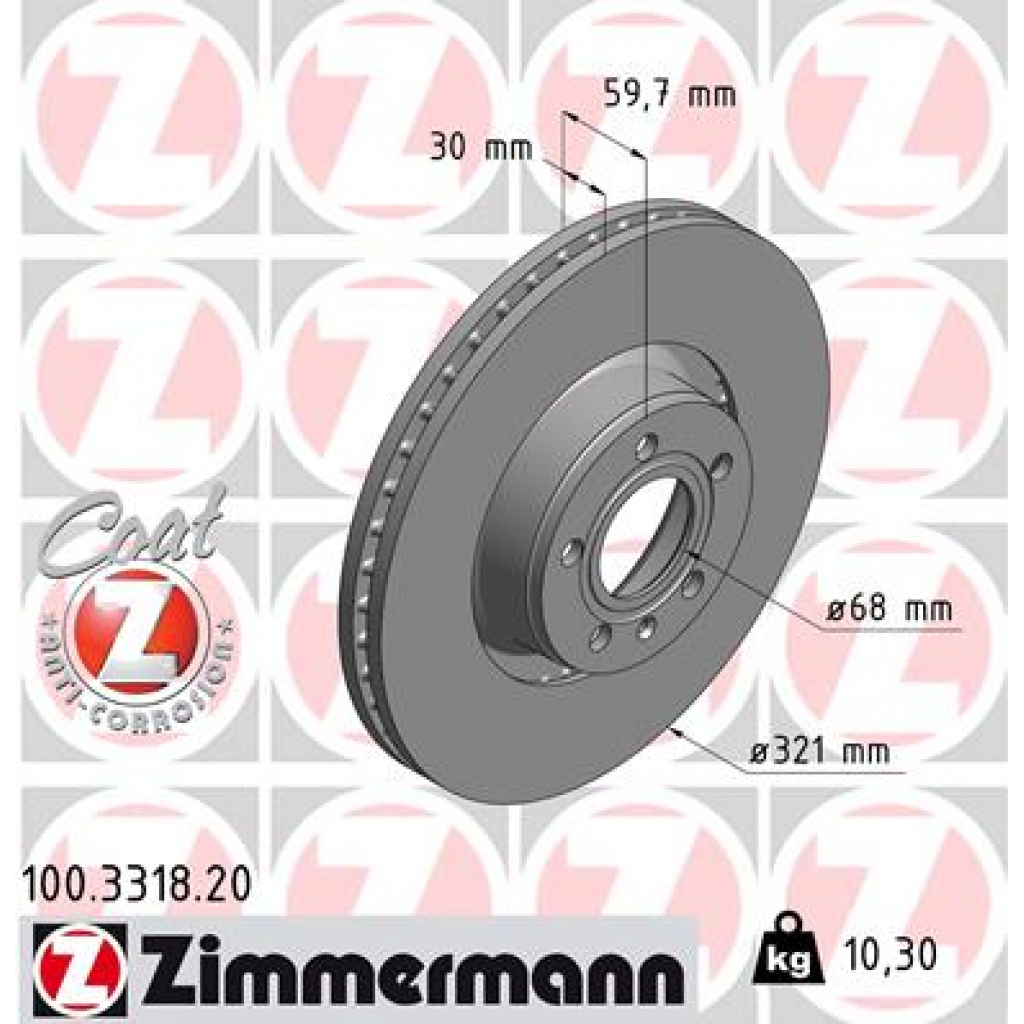 Гальмівний диск ZIMMERMANN 100.3318.20 - зображення 1