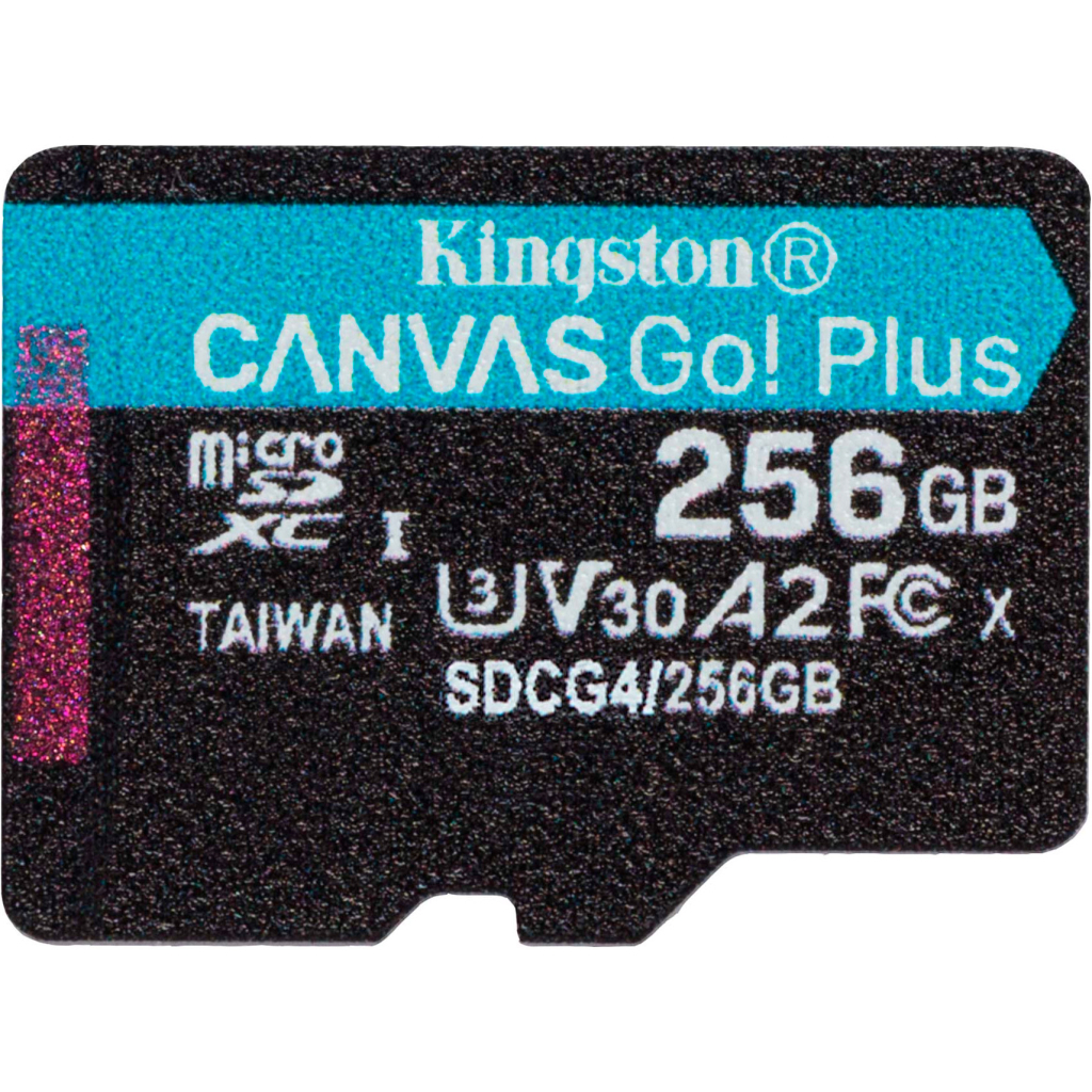 Карта пам'яті Kingston 256GB microSDXC сlass 10 UHS-I U3 V30 A2 Canvas Go Plus G4 (SDCG4/256GBSP) - зображення 1