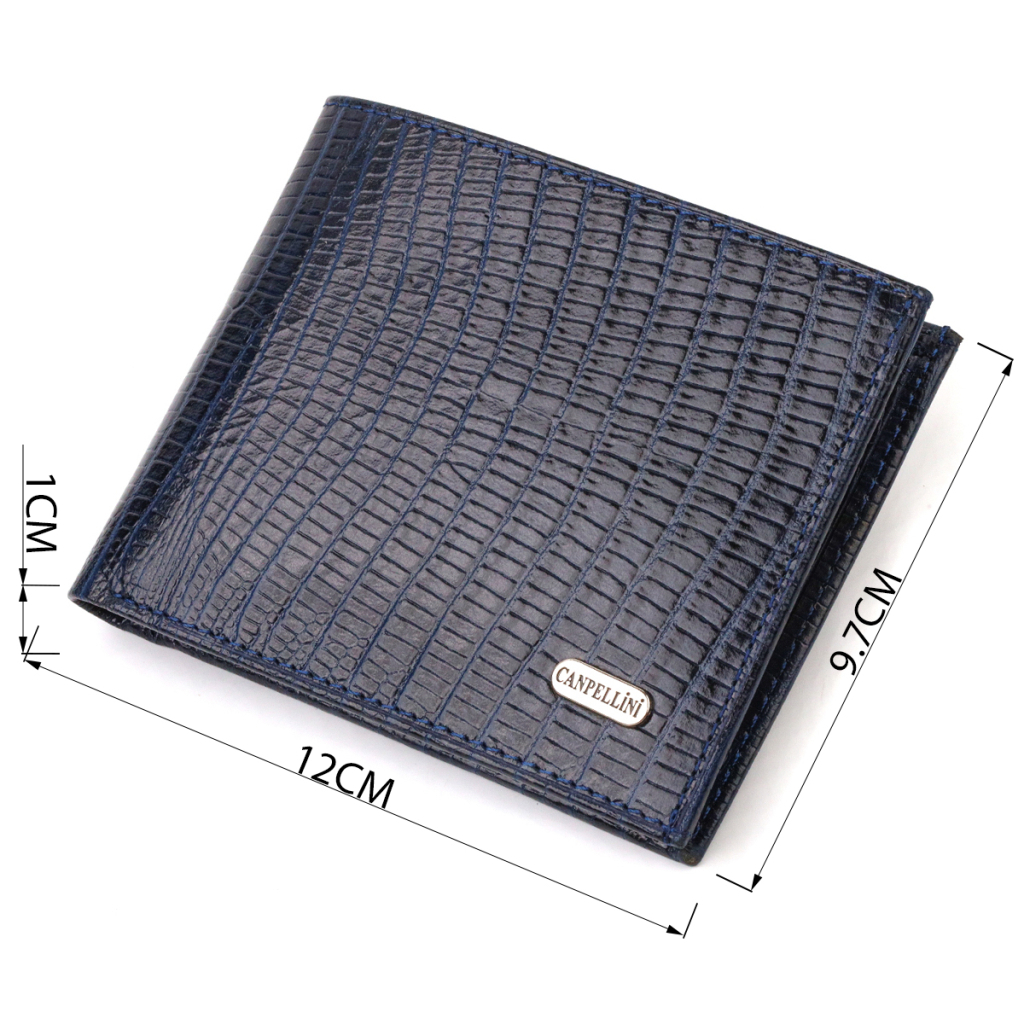 Гаманець Canpellini Без застібки з натуральної шкіри Синій (21760) - зображення 3