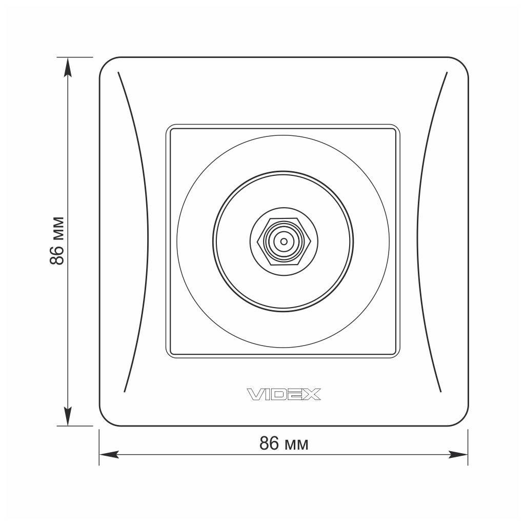 ТВ розетка Videx BINERA SAT одинарна супутникова срібні (VF-BNSK1SATE-SS) - зображення 5