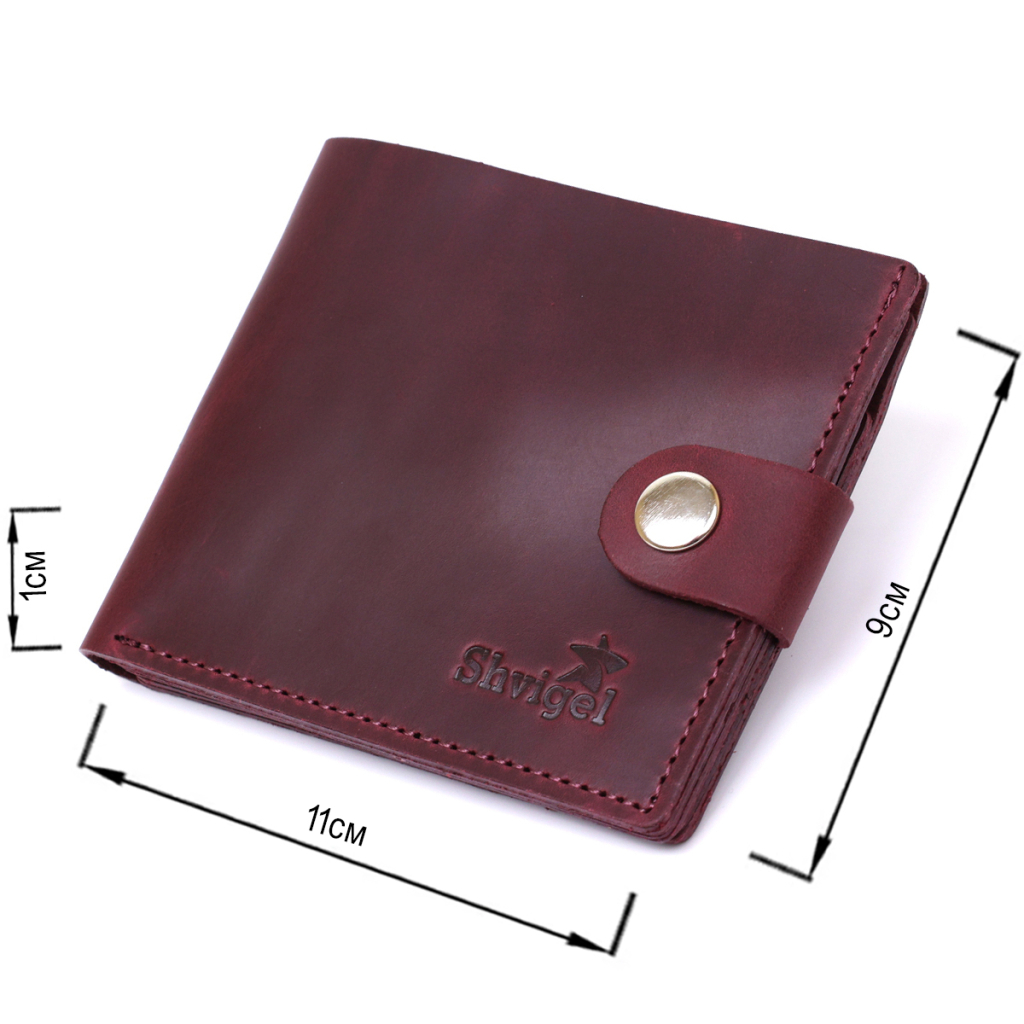 Портмоне Shvigel Шкіряне Бордове (16436) - зображення 3