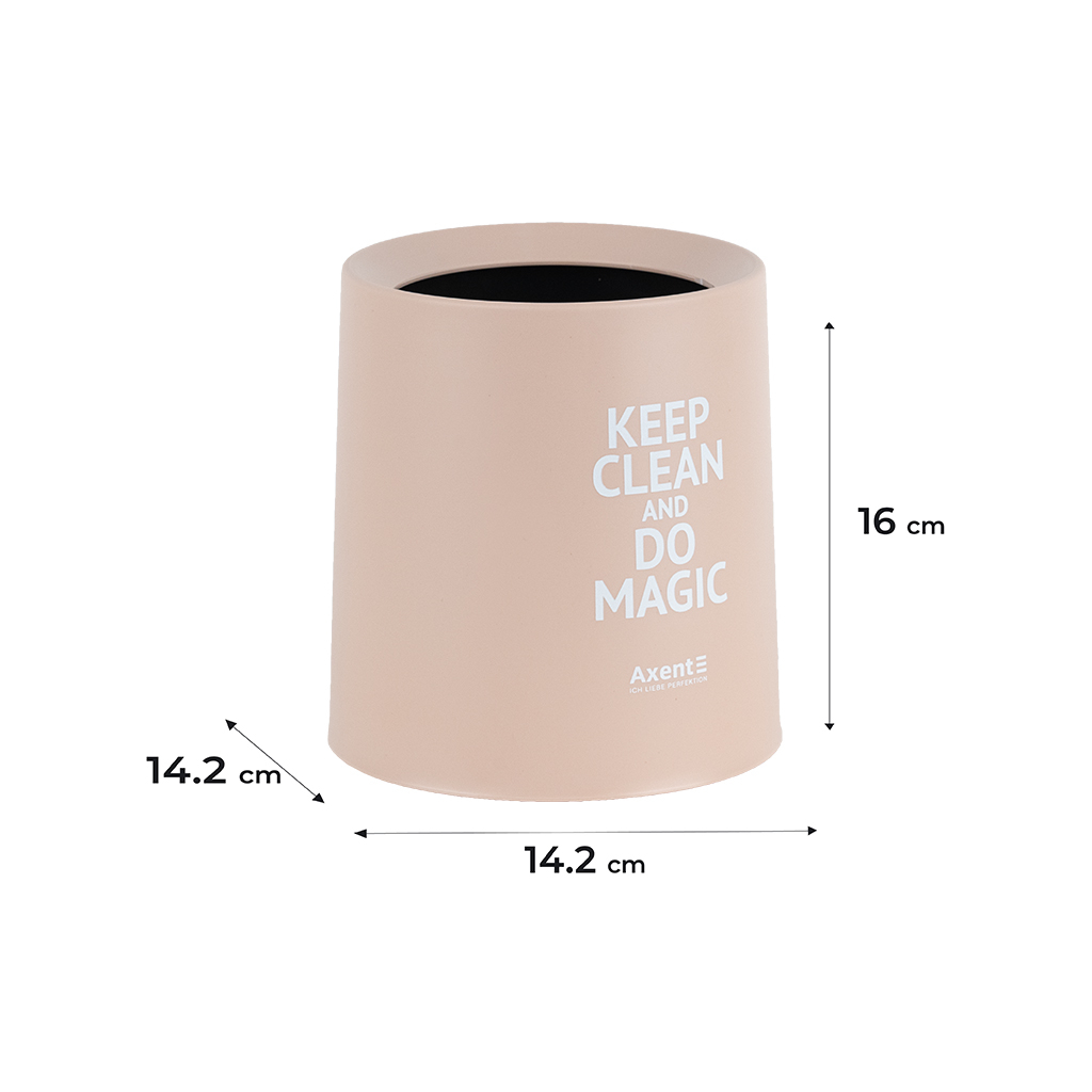 Кошик для паперів Axent Настільний контейнер для сміття, круглий, персиковий (2131-42-A) - зображення 3