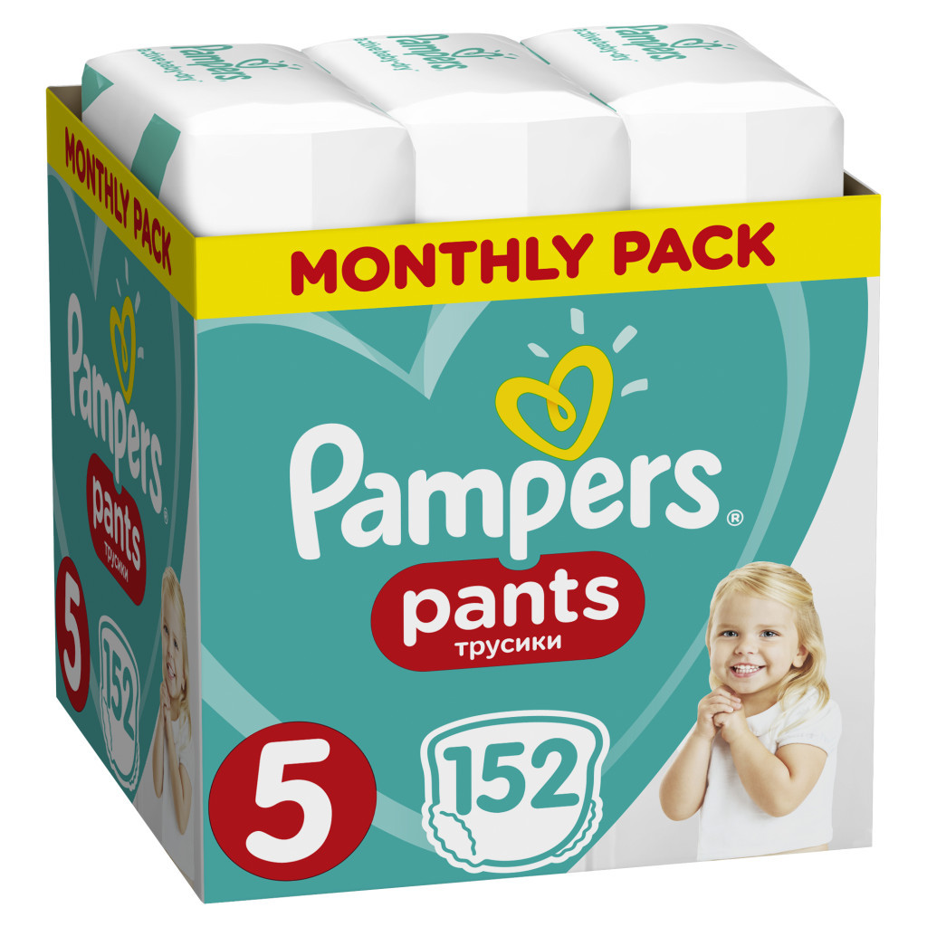 Підгузки Pampers трусики Pants Junior Розмір 5 (12-17 кг), 152 шт (8001090808004) - зображення 2