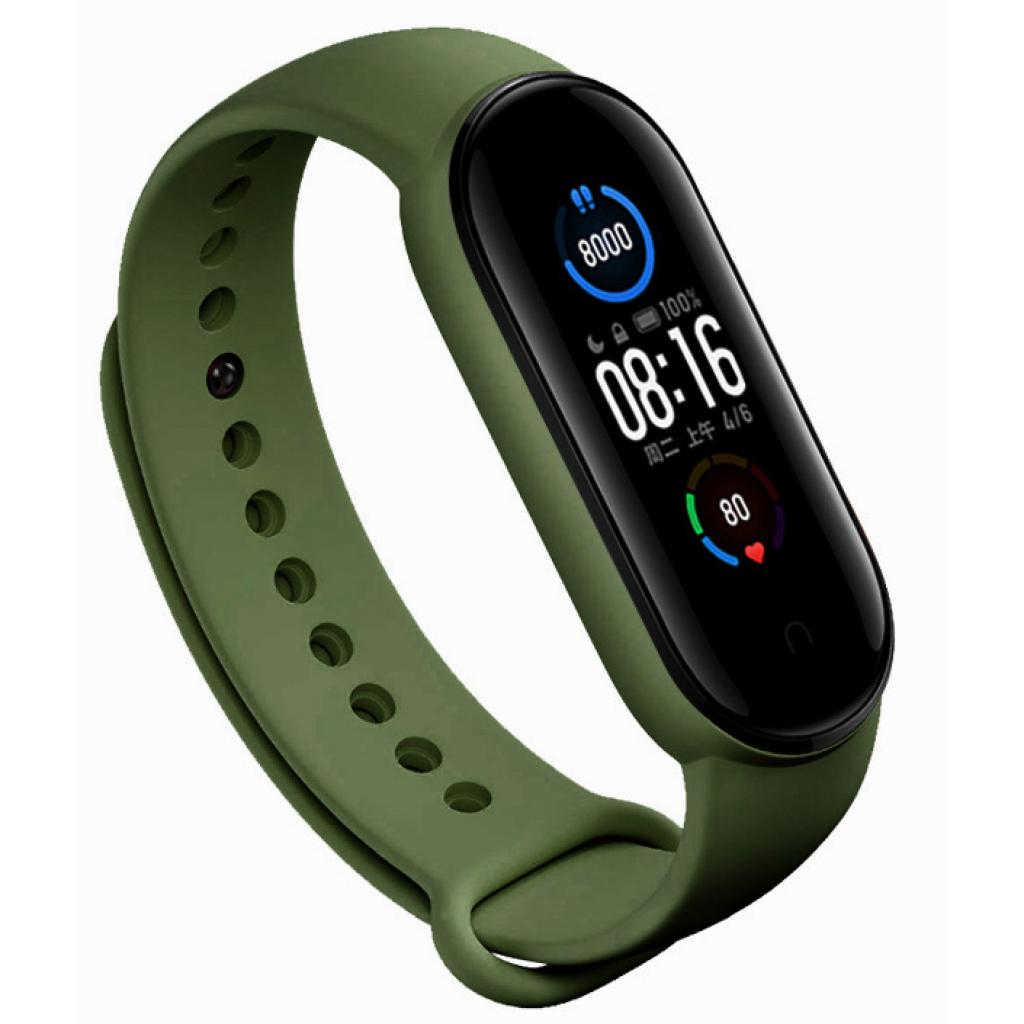 Ремінець до фітнес браслета BeCover Silicone для Xiaomi Mi Smart Band 5 Khaki (705068) - зображення 1