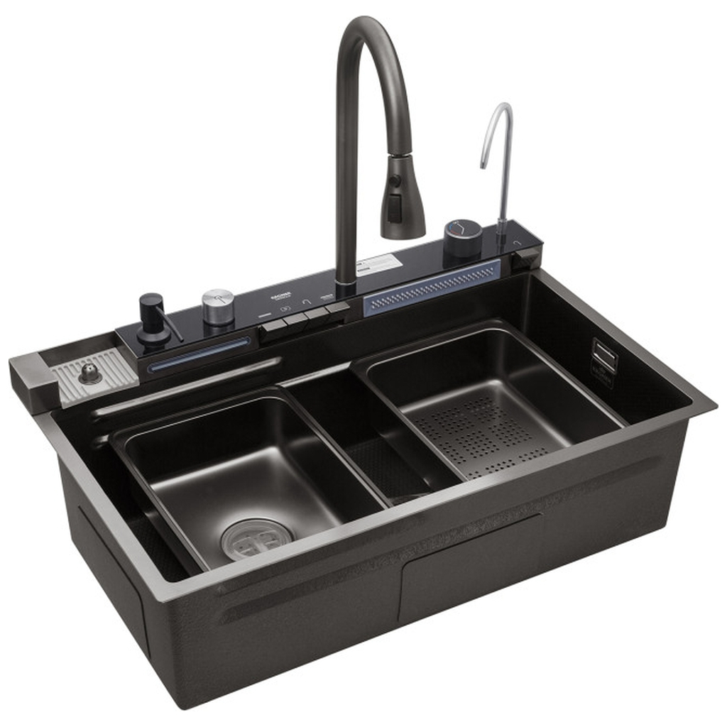 Мийка кухонна Kroner SchwarzeSET7546ARTHM (CV033375) - зображення 3