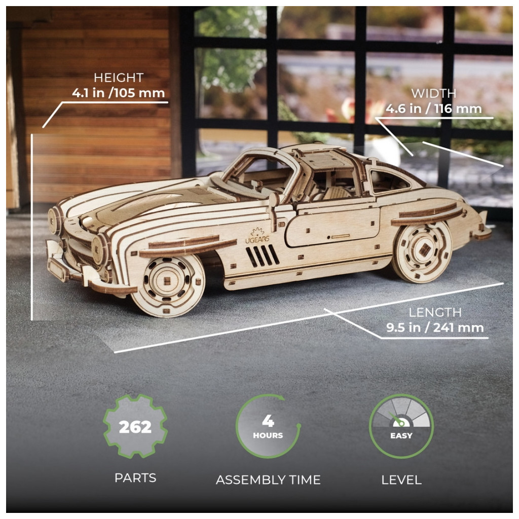 Конструктор Ugears Крилате спорткупе (6337511) - зображення 12