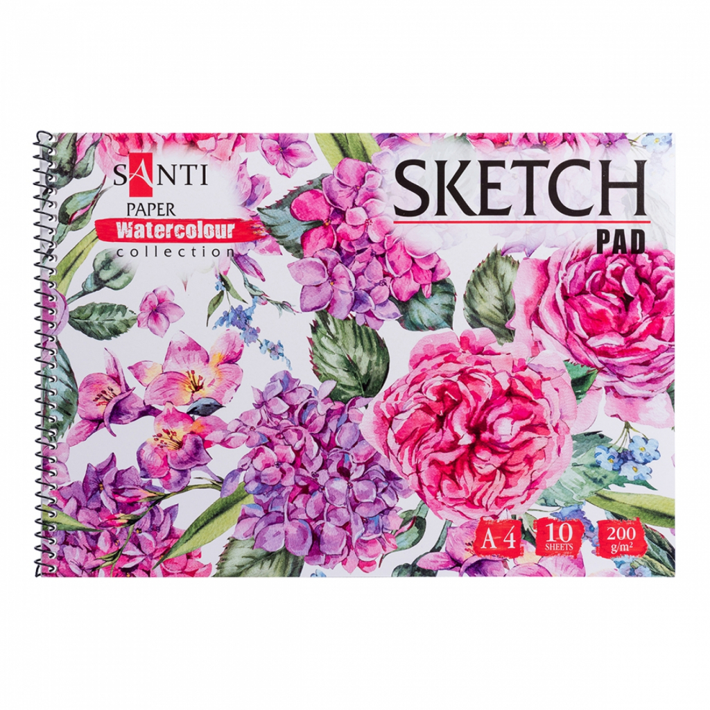 Альбом для малювання Santi для акварелі Botanic, А4 10 аркушів (742836) - зображення 1