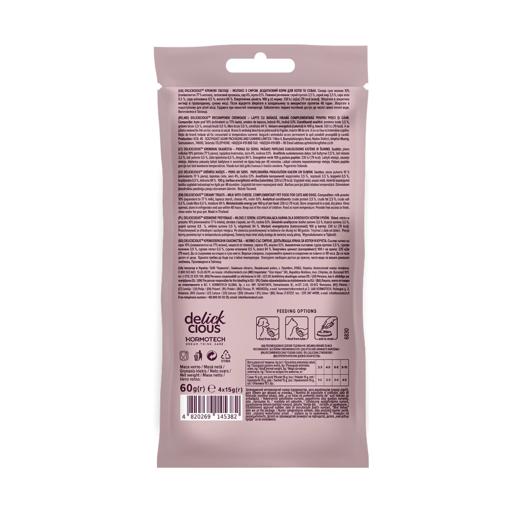 Ласощі для собак Delickcious молоко з сиром 4х15 г (4820269145382) - зображення 2