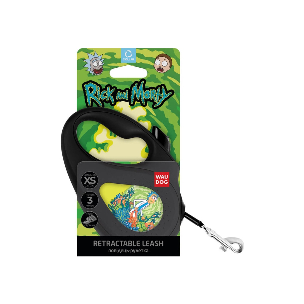 Повідець для собак WAUDOG R-leash "Рік та Морті 2" L до 50 кг 5 м чорний (8126-0281-01) - зображення 3