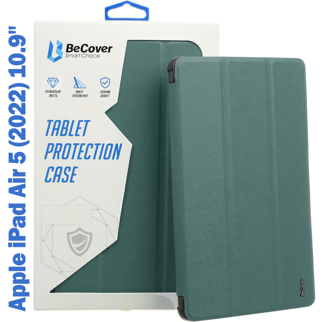 Чохол до планшета BeCover TPU Edge mount Pencil Apple iPad Air 5 (2022) 10.9" Dark Green (708769) - зображення 1