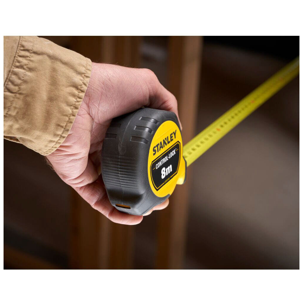 Рулетка Stanley CONTROL-LOCK, 8мх25мм, у прогумованому корпусі, з двосторонньою шкалою (STHT37232-0) - зображення 5