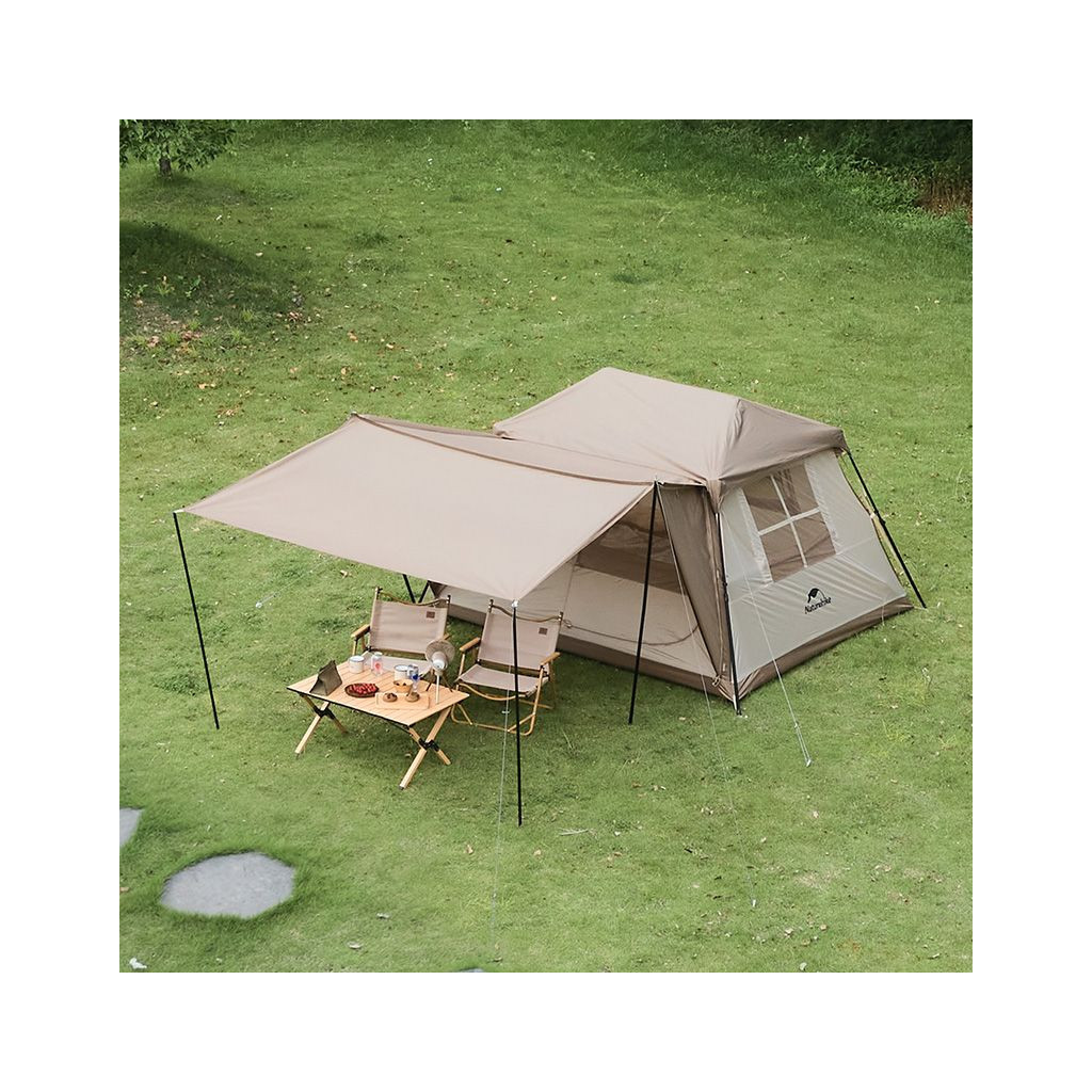 Намет Naturehike з навісом Village CNK2300ZP022 коричневий малий (6976023920172) - зображення 3