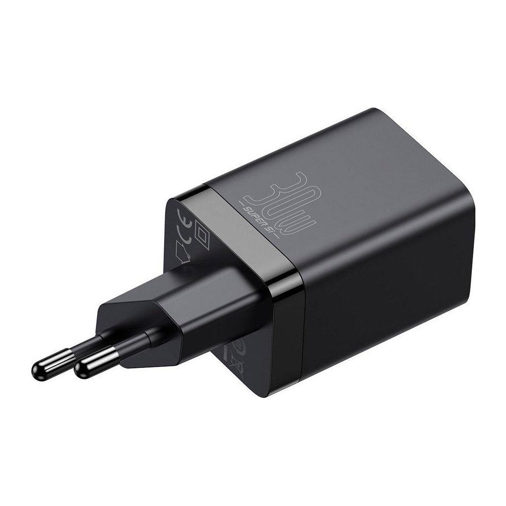 Зарядний пристрій Baseus Super Si Pro Quick Charger C+U 30W black (CCSUPP-E01) - зображення 2