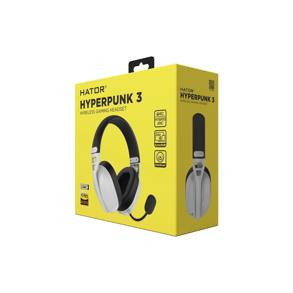 Навушники Hator Hyperpunk 3 Wireless Hi-Res SyncHUB connection White (ESH16) - зображення 8