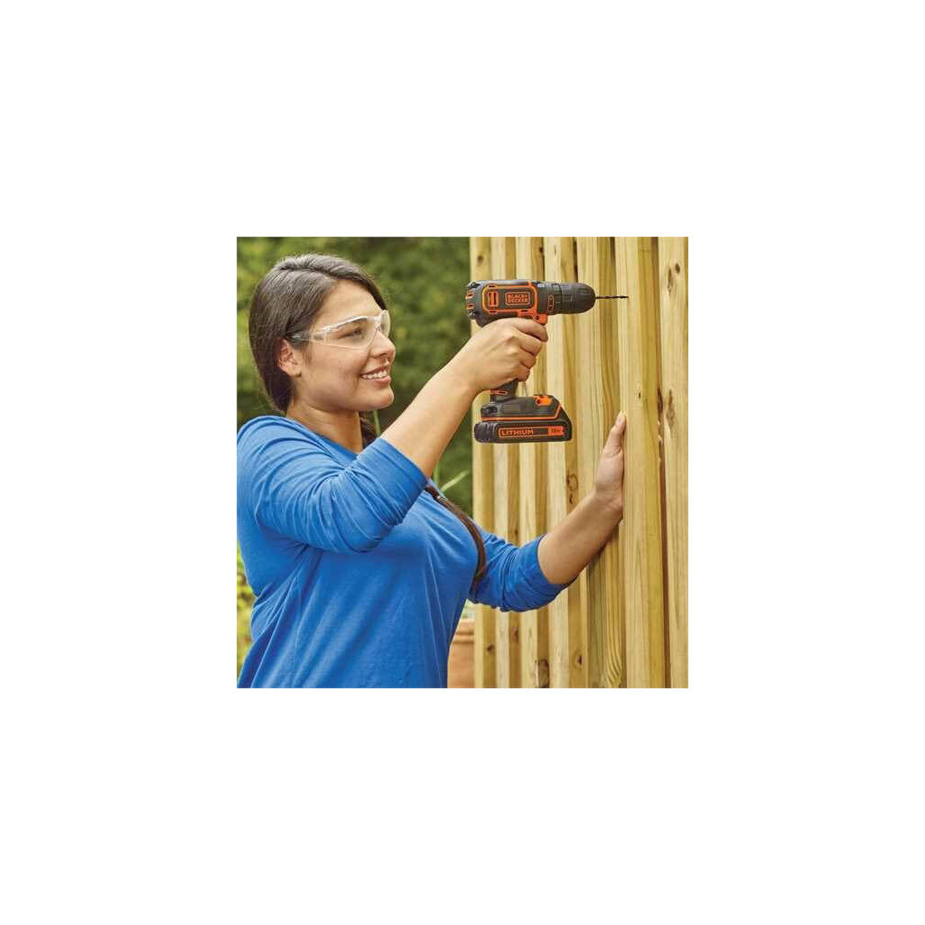 Шуруповерт Black&Decker 18 В, 1.5Ah, 40 Нм, 360-1400 об/хв, кейс (BDCDD186KB) - зображення 4