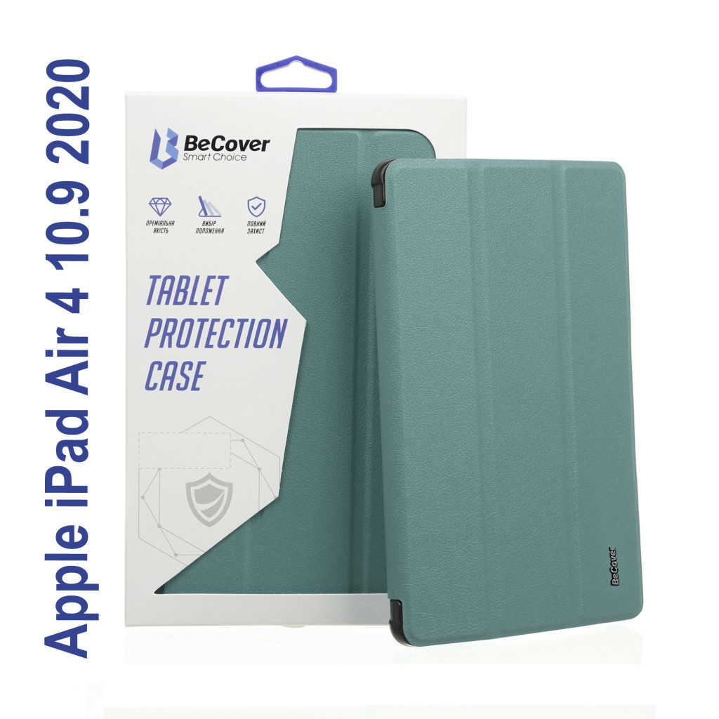 Чохол до планшета BeCover Tri Fold Hard TPU Apple iPad Air 4 10.9 2020/2022 Green (706750) (706750) - зображення 1