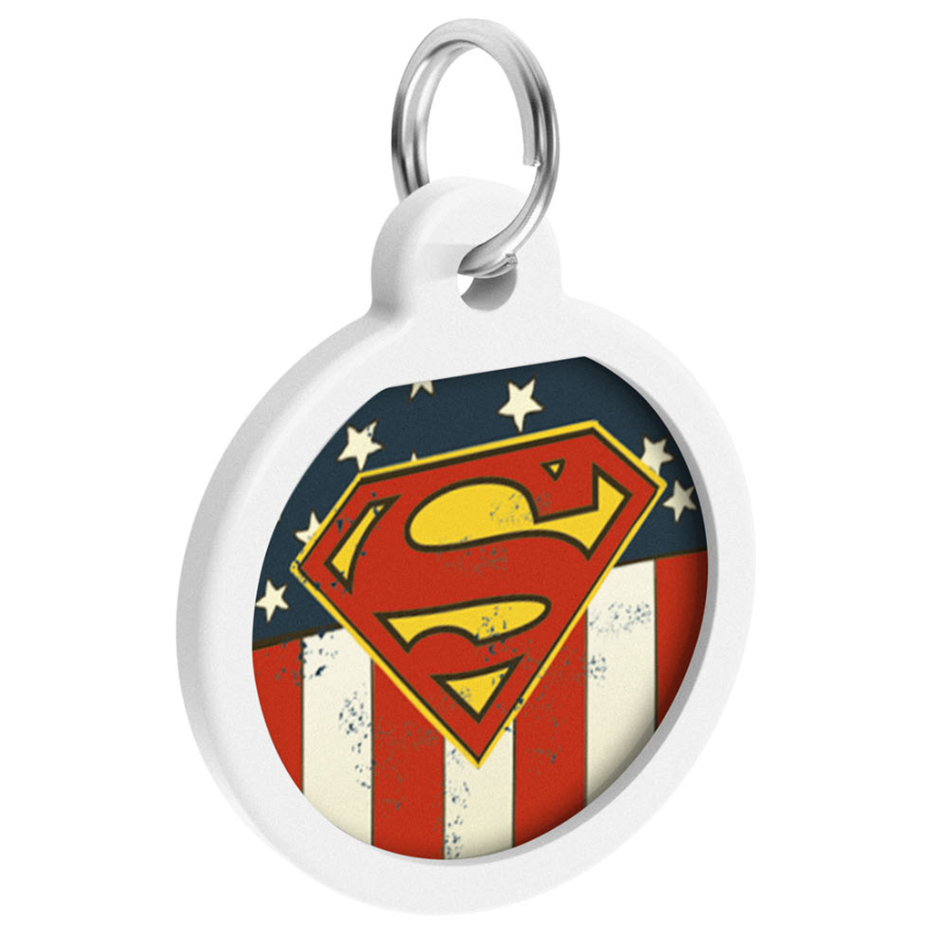 Адресник для тварин WAUDOG Smart ID з QR паспортом "Супермен Америка", круг 25 мм (0625-1010ru-eng) - зображення 2