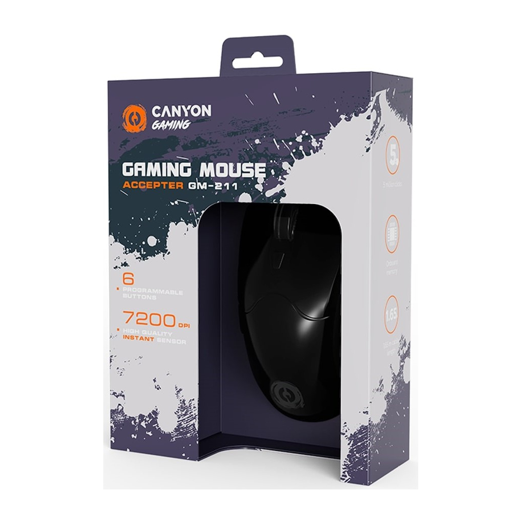 Мишка Canyon Accepter GM-211 USB Black (CND-SGM211) - зображення 6