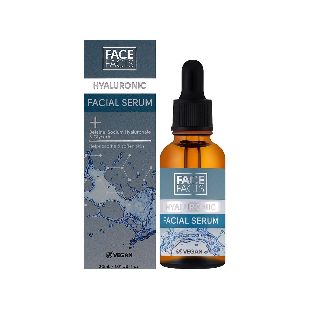 Сироватка для обличчя Face Facts Hyaluronic Hydrating Facial Serum Гіалуронова зволожувальна 30 мл (5031413919646) - зображення 2