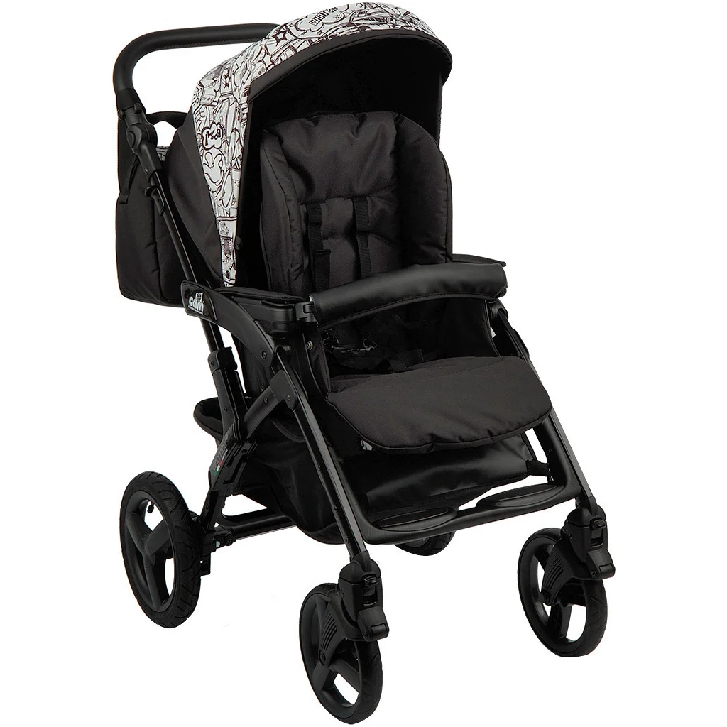 Коляска Cam 2 в 1 Dinamico Up Smart чорно-біле графіті (897010/782) - зображення 4