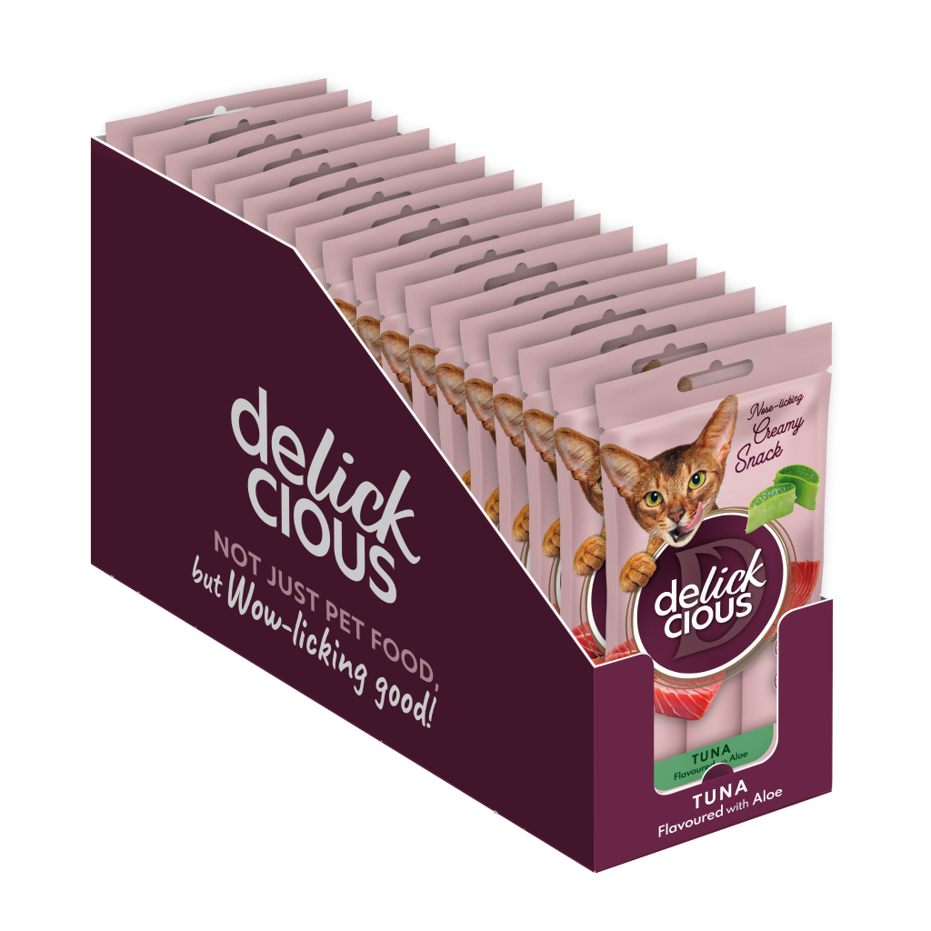 Ласощі для котів Delickcious Тунець з додаванням алое 4 х 15 г (4820269141605) - изображение 2