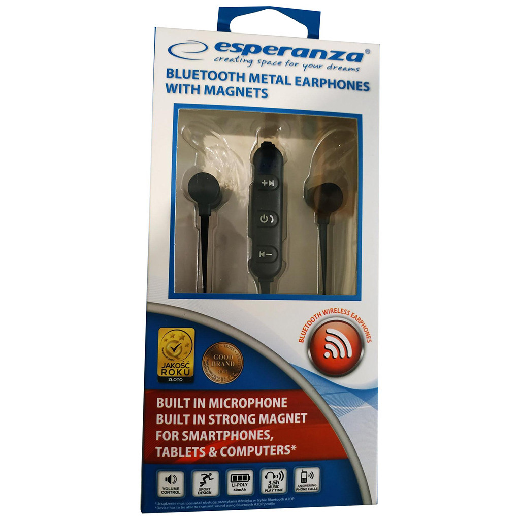 Навушники Esperanza Magnetic Metal Black (EH186K) - зображення 2