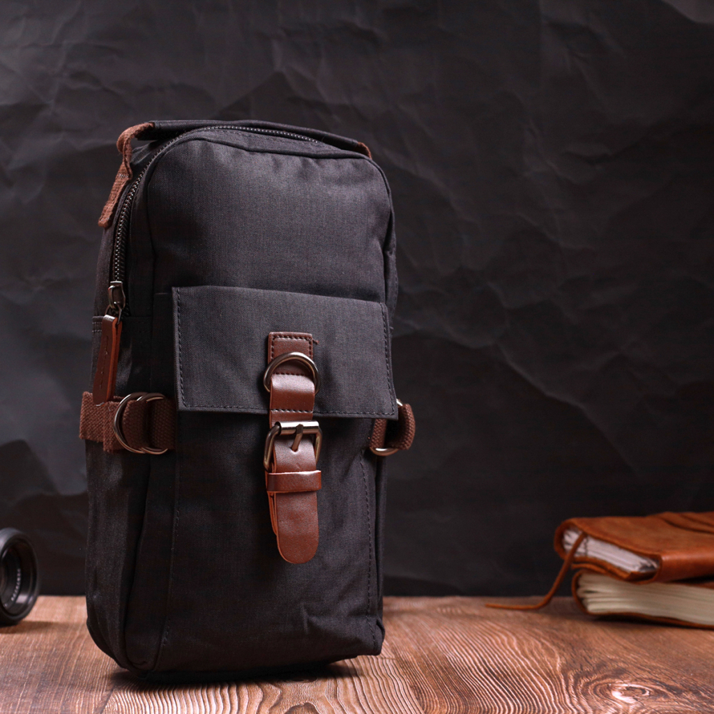 Сумка Vintage Для чоловіків з щільного текстилю Чорна (22187) - зображення 9