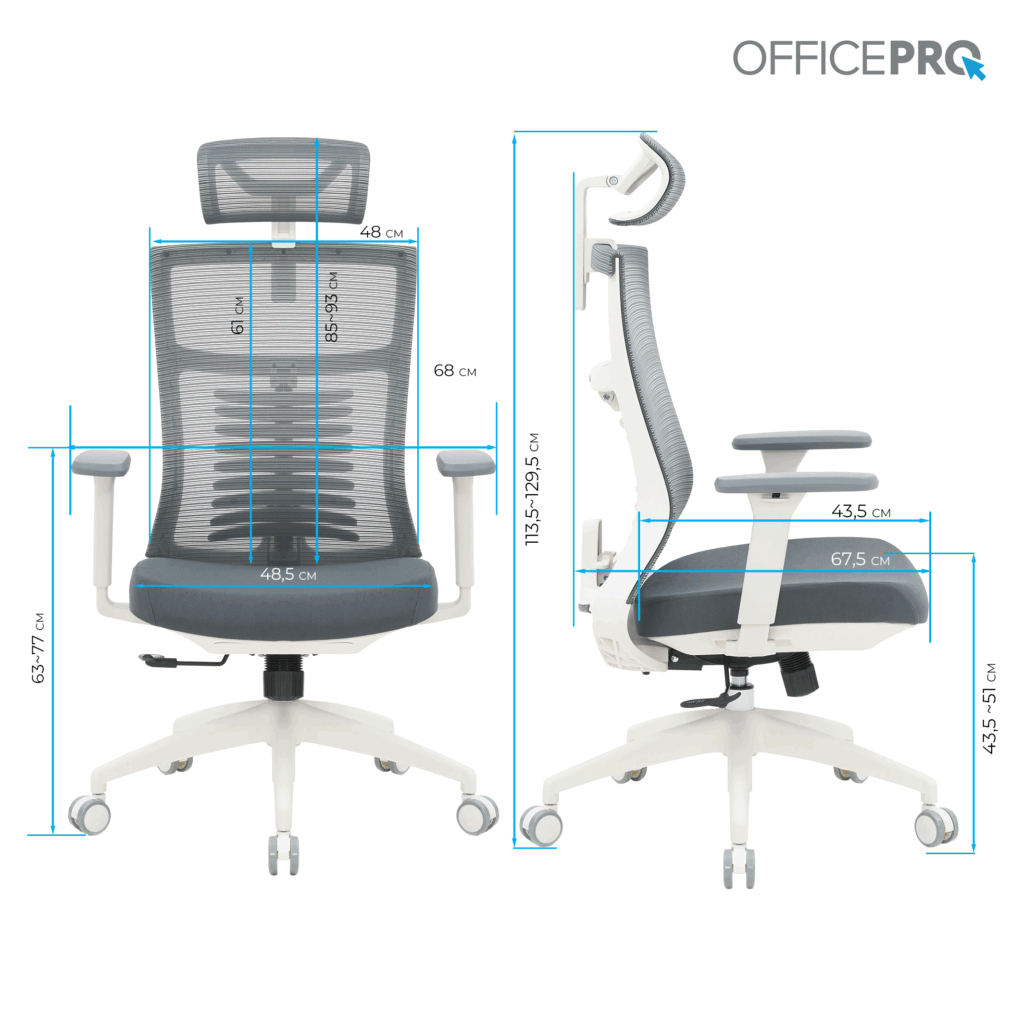 Офісне крісло OfficePro Balance OC550-W-DG-DG (OC550-W-DG-DG) - зображення 11