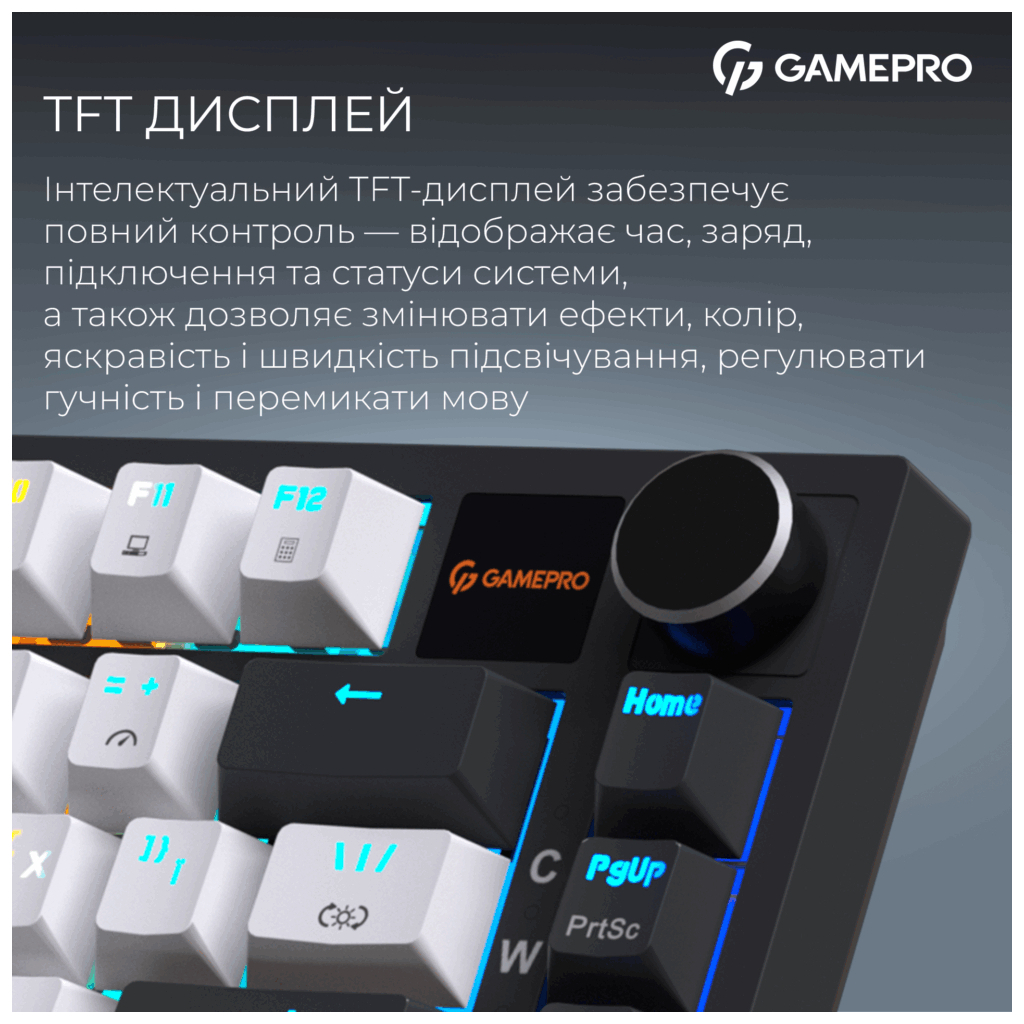 Клавіатура GamePro Asgard Valhalla Pro MK160B-D-Pro Rainy Switch Wireless/Bluetooth/USB UA Black (MK160B-D-Pro) - зображення 3