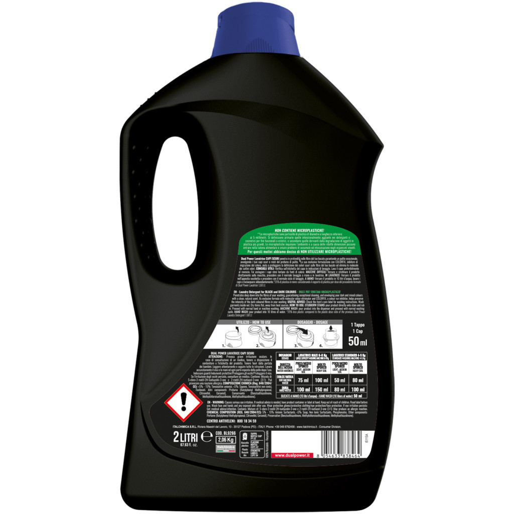 Гель для прання Dual Power для чорних і темних речей 2 л (8054633838464) - зображення 2