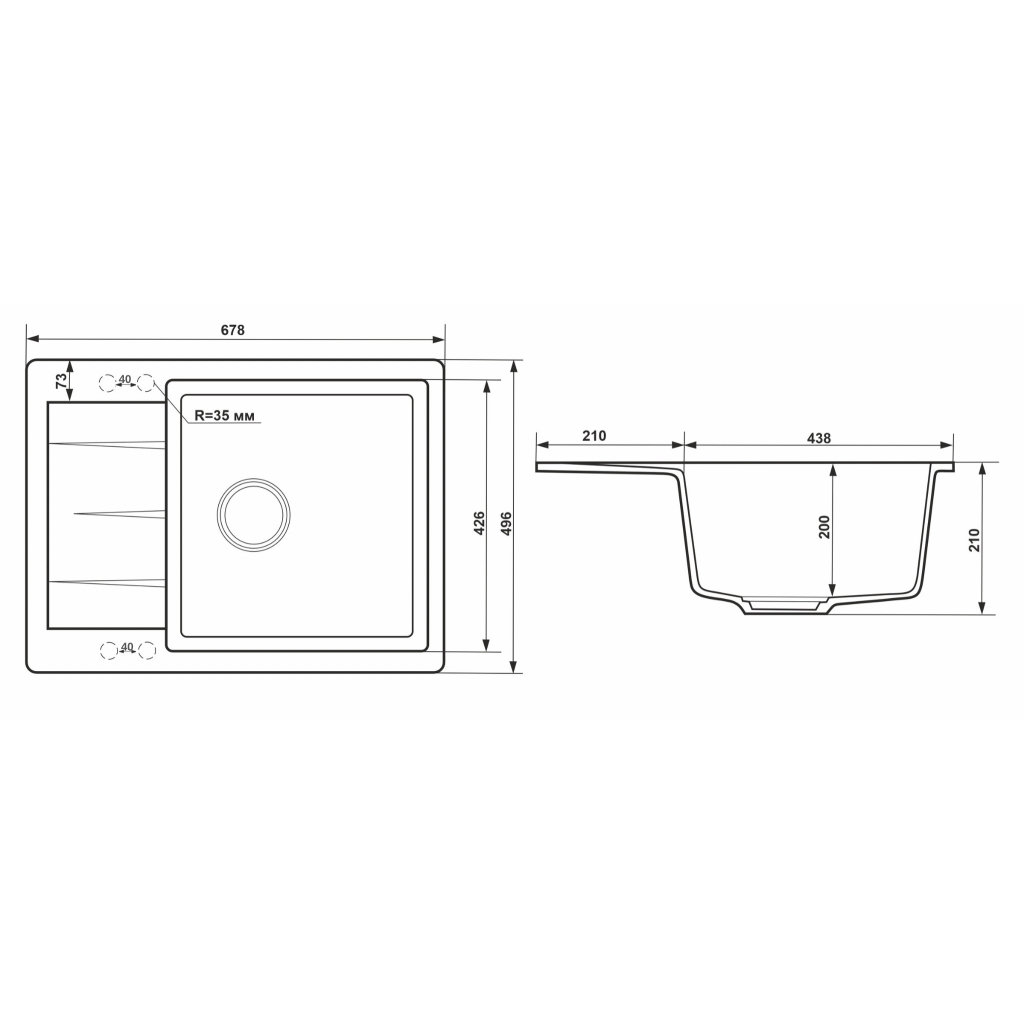Мийка кухонна GRANADO LINARES terra (gr0803) - зображення 7
