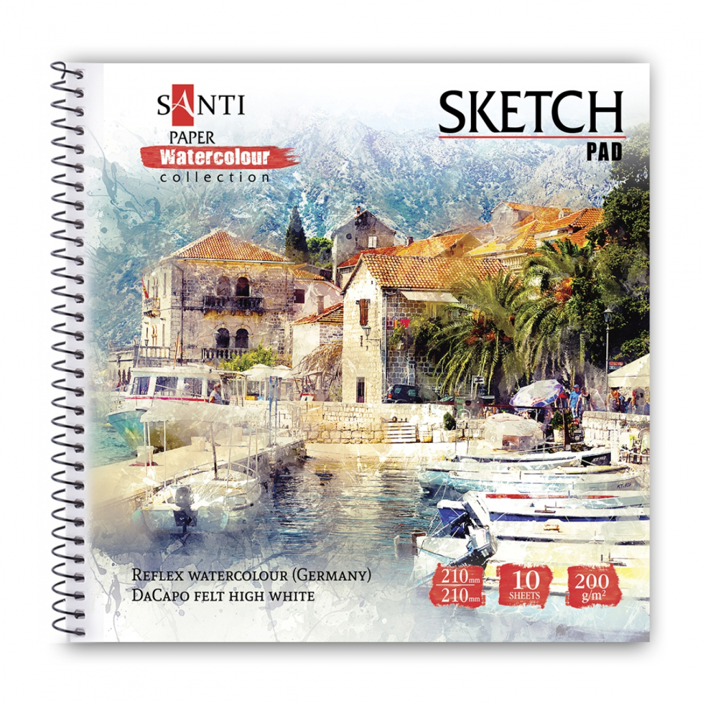 Альбом для малювання Santi для акварелі Animals, 210х210 мм, 10 аркушів (130503) - зображення 1