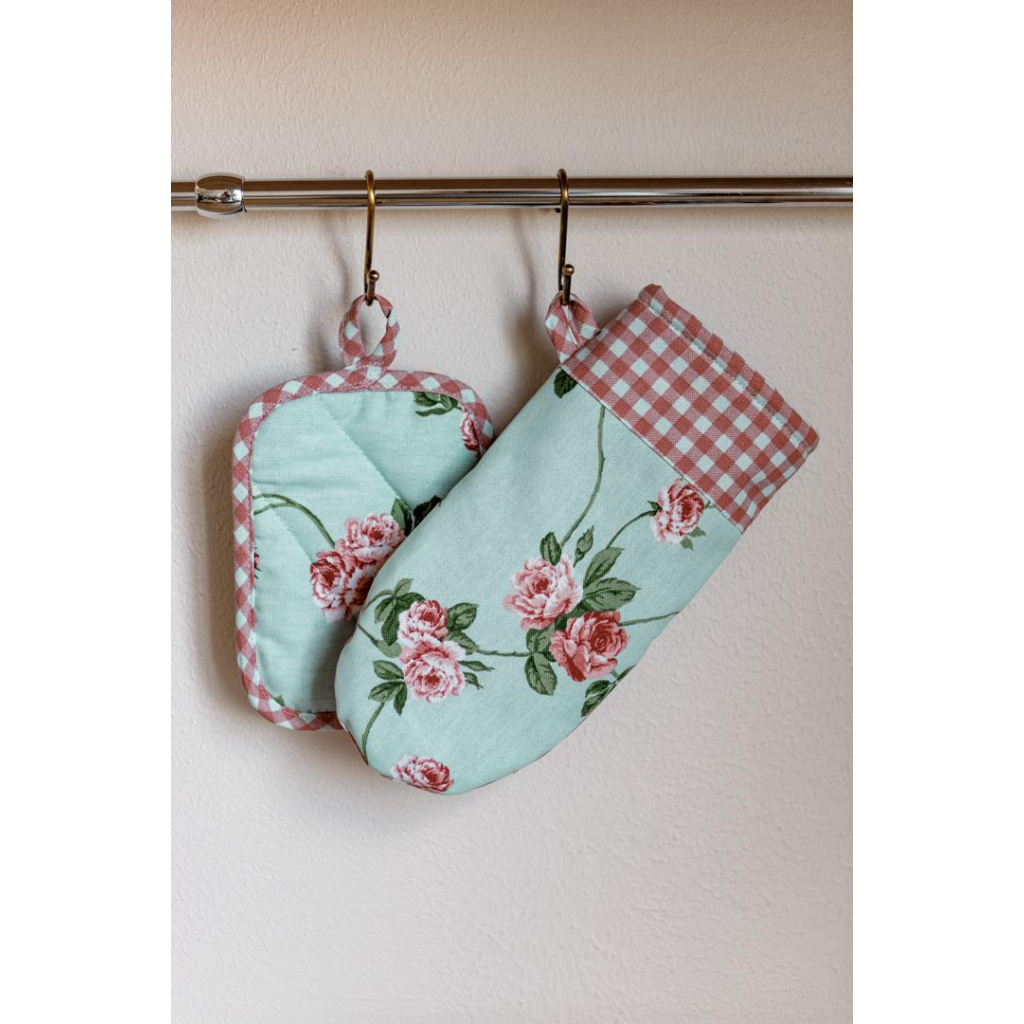 Кухонна прихватка Прованс Набір рукавиця 29х15 та прихватка 15х20 Трояндочки (035694) - изображение 3