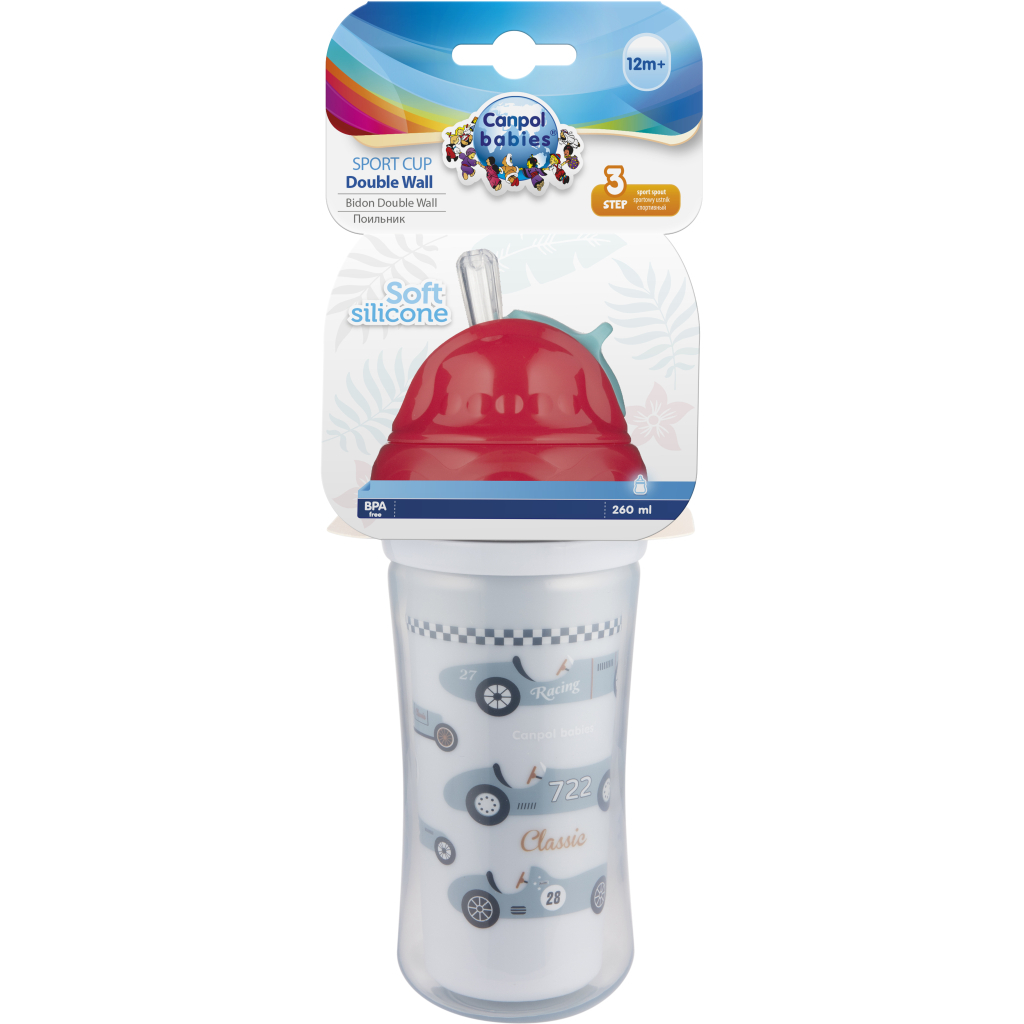 Поїльник-непроливайка Canpol babies Авто подвійна стінка із силіконовою трубочкою 260 мл (74/053) - зображення 4