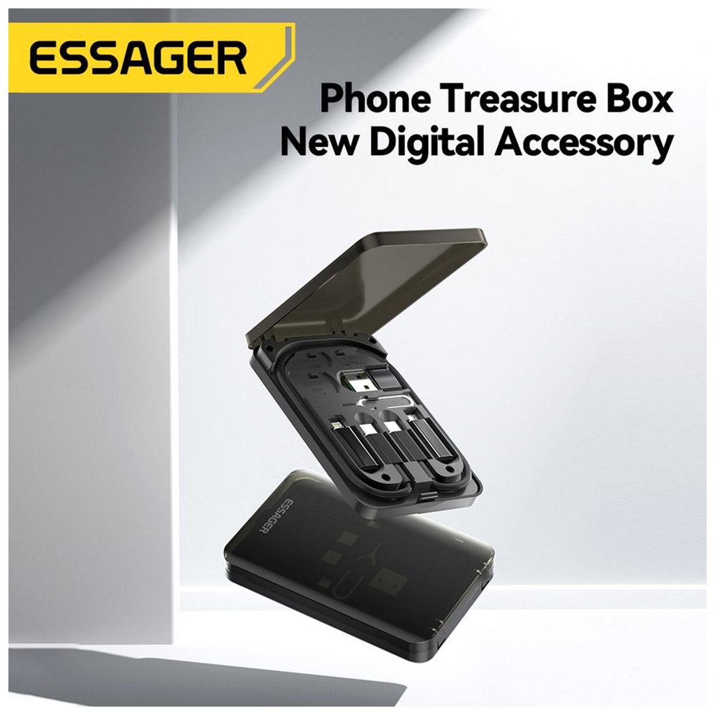 Дата кабель USB charging cable set Treasure box 0.28m Essager (ECJHZ-JH01-P) - зображення 6