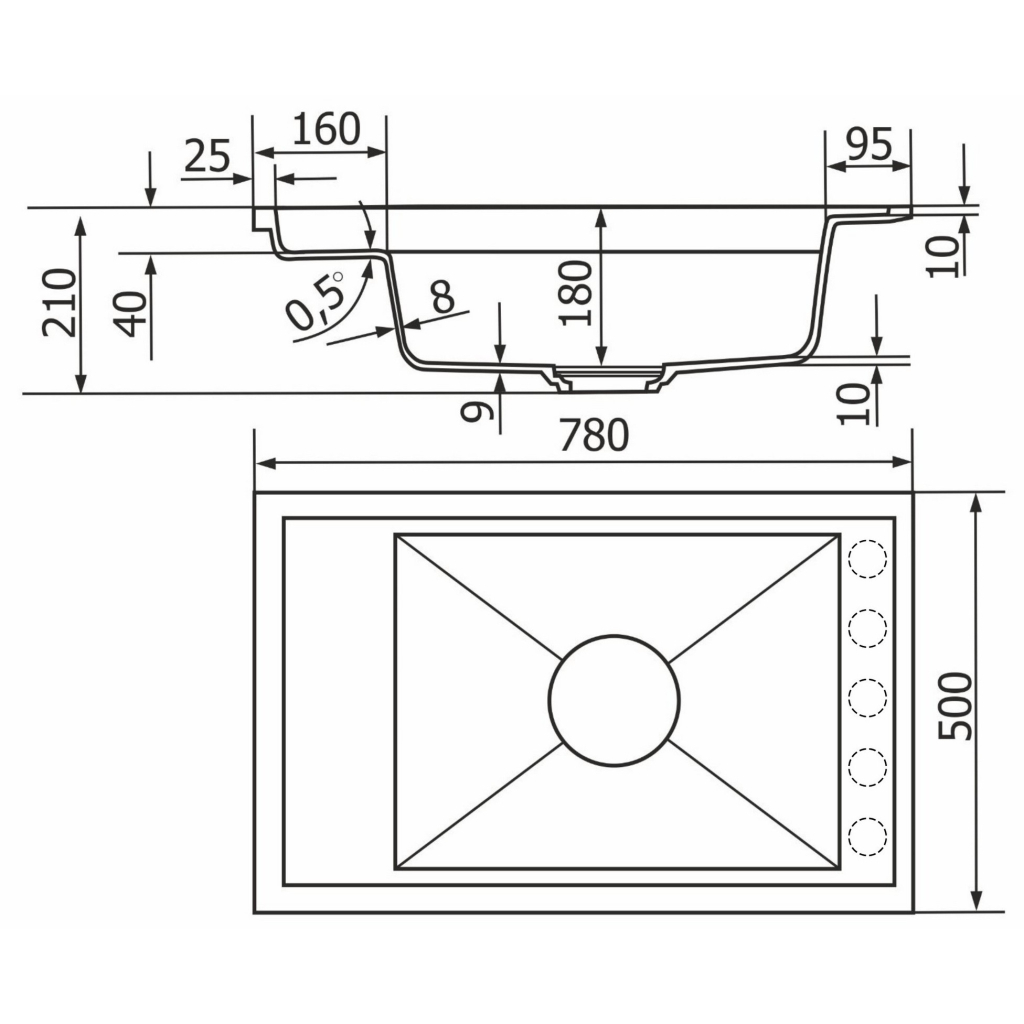 Мийка кухонна GRANADO Basic Estella grafito (+ змішувач Campo LUX inox + дозатор Redondo inox + кошик (ksg0109) - зображення 11